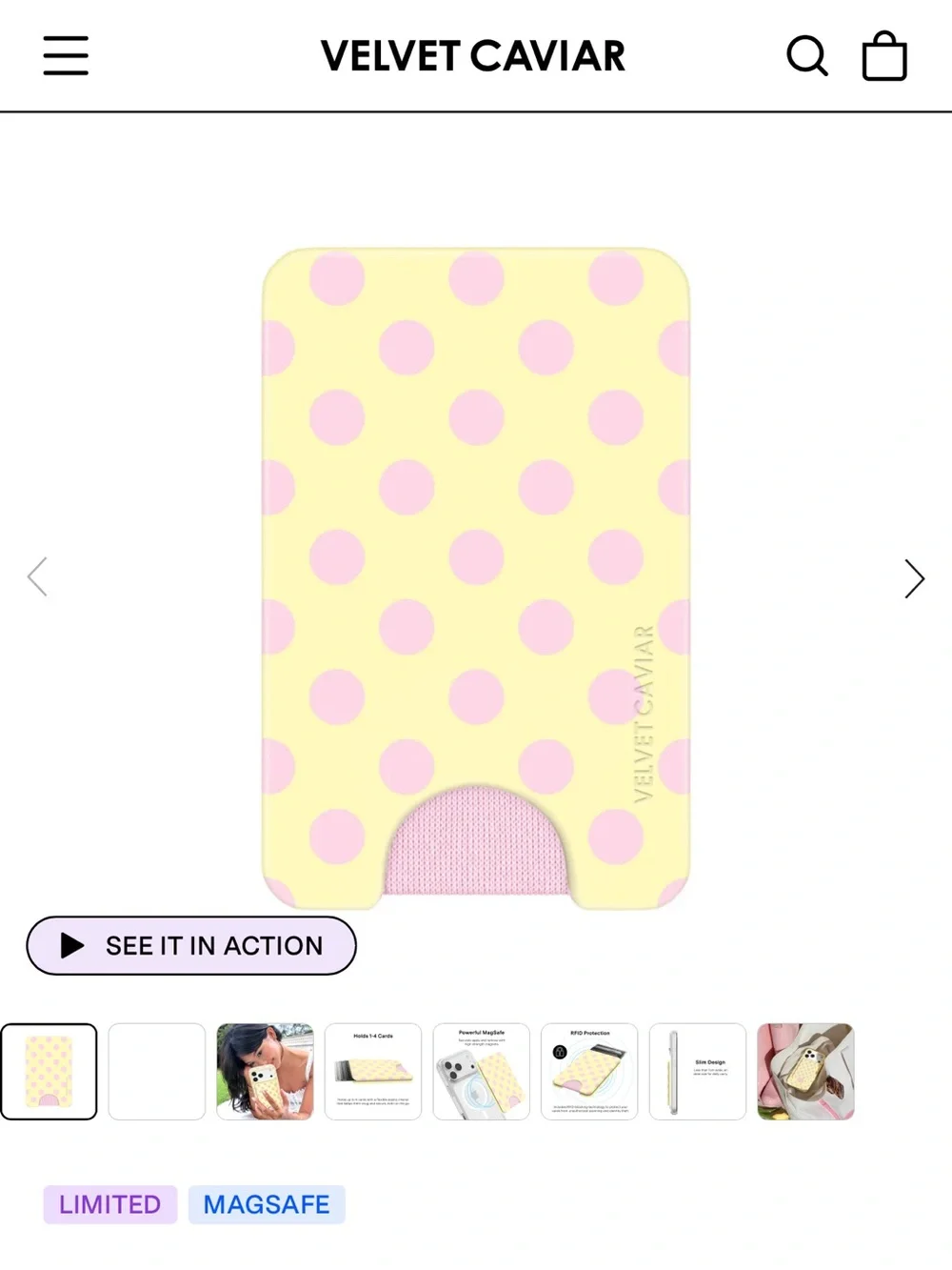 Velvet Caviar - buttercream polka dot case